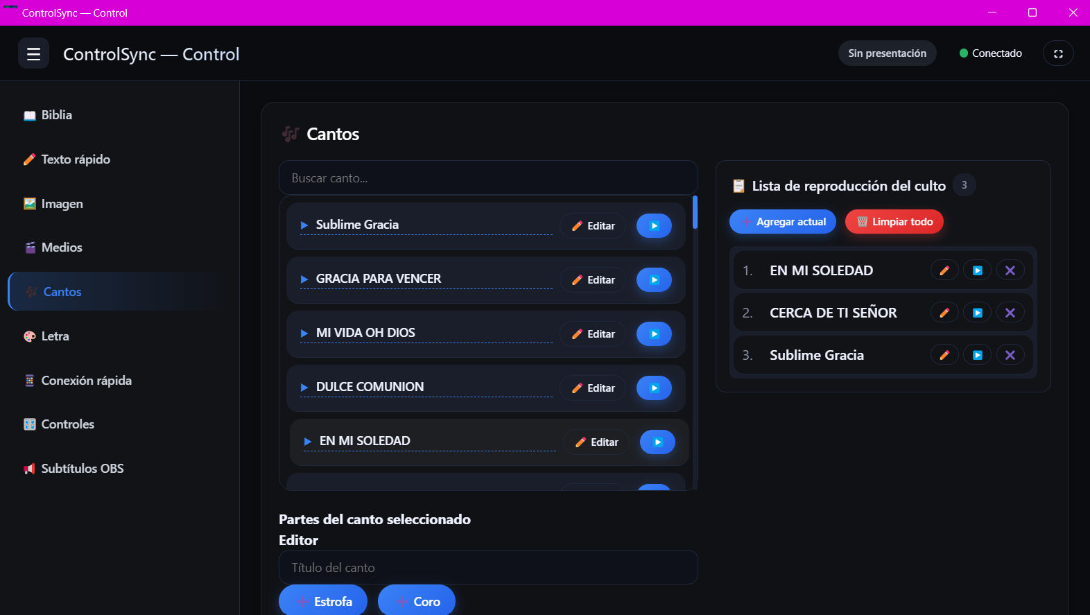Captura de Mi App ControlSync Pro